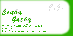 csaba gathy business card